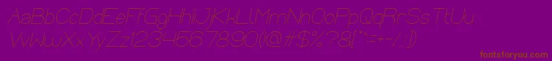 fuente Optical Fiber Italic – Fuentes Marrones Sobre Fondo Morado