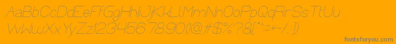 Optical Fiber Italic-Schriftart – Graue Schriften auf orangefarbenem Hintergrund