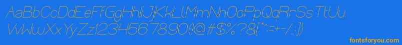 Optical Fiber Italic Font – Orange Fonts on Blue Background