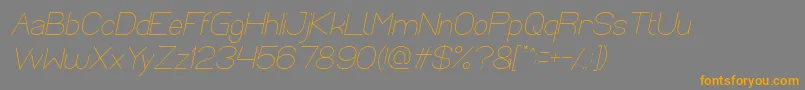 Optical Fiber Italic Font – Orange Fonts on Gray Background