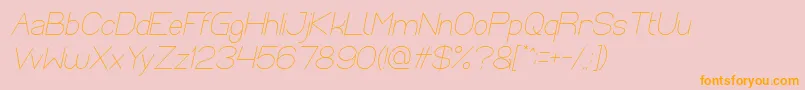 Optical Fiber Italic-Schriftart – Orangefarbene Schriften auf rosa Hintergrund