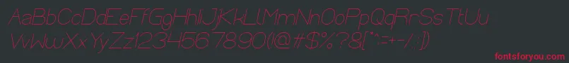 Optical Fiber Italic-fontti – punaiset fontit mustalla taustalla