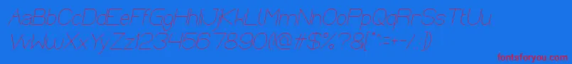 Шрифт Optical Fiber Italic – красные шрифты на синем фоне