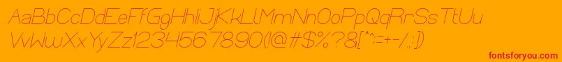 Optical Fiber Italic-fontti – punaiset fontit oranssilla taustalla