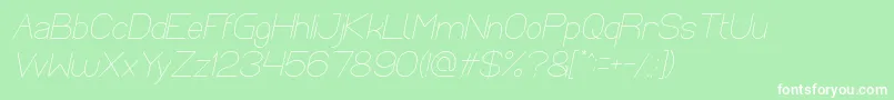 Optical Fiber Italic Font – White Fonts on Green Background