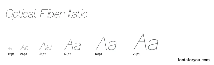Tamaños de fuente Optical Fiber Italic