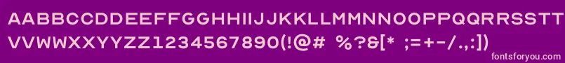 Optician Sans-fontti – vaaleanpunaiset fontit violetilla taustalla