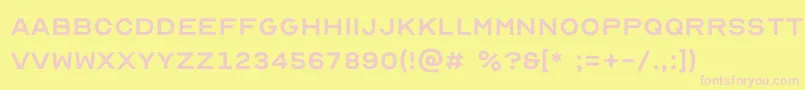 Optician Sans-Schriftart – Rosa Schriften auf gelbem Hintergrund
