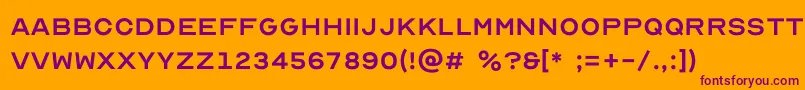 Fonte Optician Sans – fontes roxas em um fundo laranja