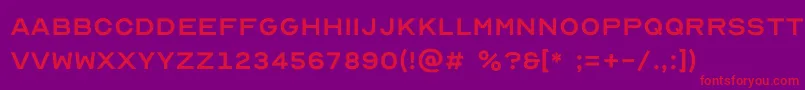 Czcionka Optician Sans – czerwone czcionki na fioletowym tle