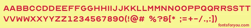 Optician Sans Font – Red Fonts on Yellow Background