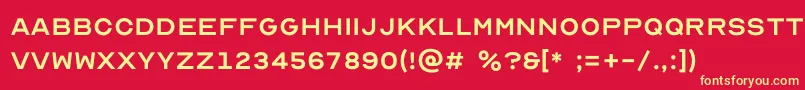Optician Sans Font – Yellow Fonts on Red Background