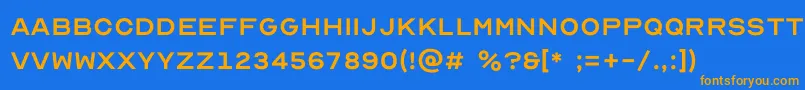 Optiker K Font – Orange Fonts on Blue Background