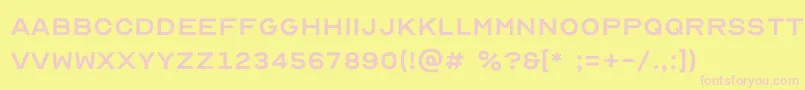 Fonte Optiker K – fontes rosa em um fundo amarelo