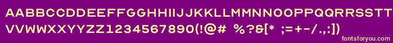 フォントOptiker K – 紫の背景に黄色のフォント