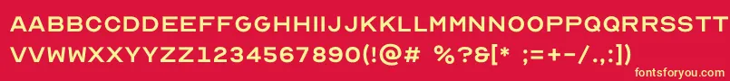 Optiker K Font – Yellow Fonts on Red Background