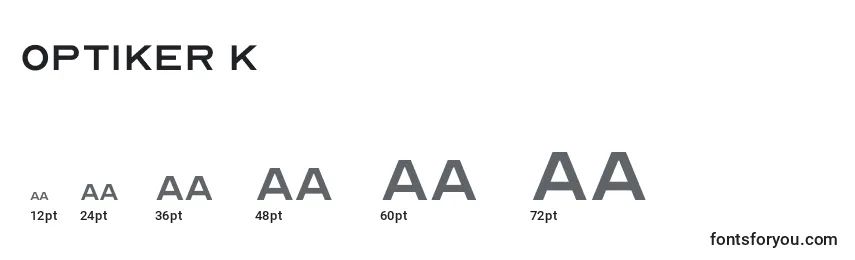 Optiker K Font Sizes
