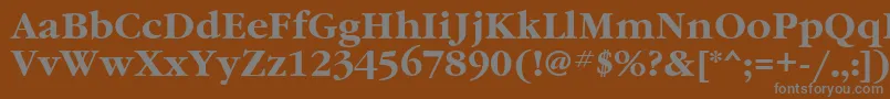 フォントGrd75C – 茶色の背景に灰色の文字