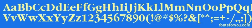 フォントGrd75C – 黄色の文字、青い背景