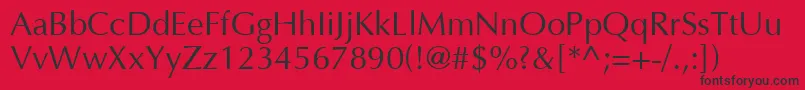 Czcionka Optimal – czarne czcionki na czerwonym tle
