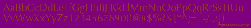 Optimal Font – Brown Fonts on Purple Background