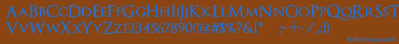 OptimusPrincepsSemiBold Font – Blue Fonts on Brown Background