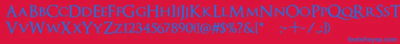 OptimusPrincepsSemiBold Font – Blue Fonts on Red Background