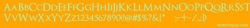 Police OptimusPrincepsSemiBold – polices vertes sur fond orange
