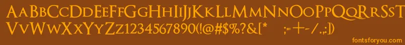 Police OptimusPrincepsSemiBold – polices orange sur fond brun