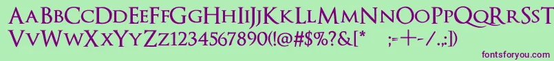 OptimusPrincepsSemiBold Font – Purple Fonts on Green Background