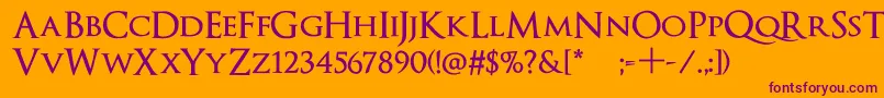 OptimusPrincepsSemiBold Font – Purple Fonts on Orange Background