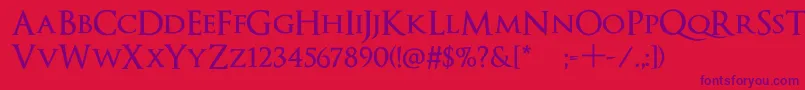 OptimusPrincepsSemiBold Font – Purple Fonts on Red Background