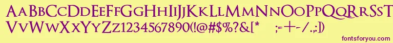 OptimusPrincepsSemiBold Font – Purple Fonts on Yellow Background