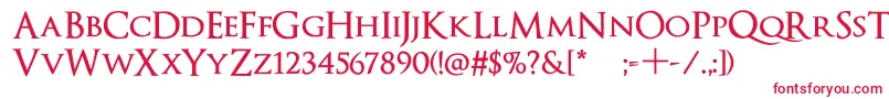 OptimusPrincepsSemiBold Font – Red Fonts on White Background