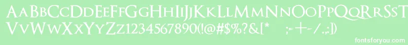 フォントOptimusPrincepsSemiBold – 緑の背景に白い文字