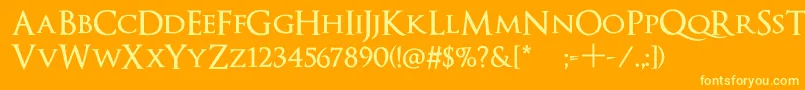 OptimusPrincepsSemiBold Font – Yellow Fonts on Orange Background