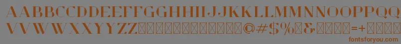 フォントOpulentDemo – 茶色の文字が灰色の背景にあります。
