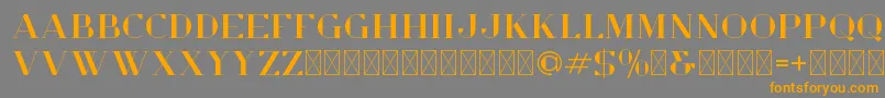 フォントOpulentDemo – オレンジの文字は灰色の背景にあります。