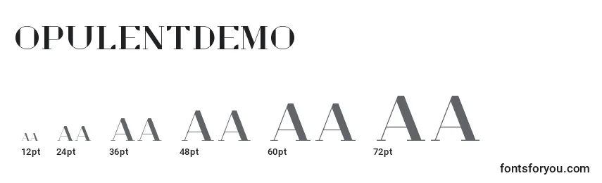 Размеры шрифта OpulentDemo