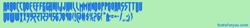 Fonte opusmagnuscond – fontes azuis em um fundo verde