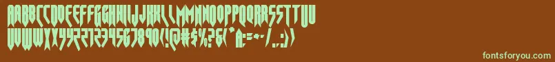 opusmagnuscond Font – Green Fonts on Brown Background