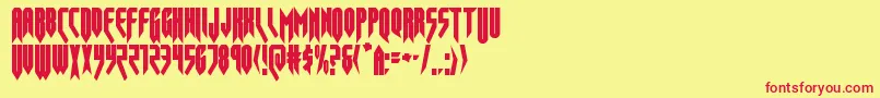 opusmagnuscond-fontti – punaiset fontit keltaisella taustalla