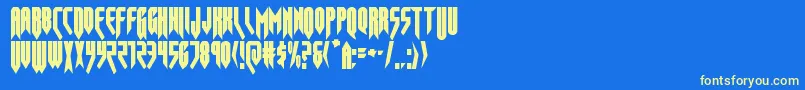 Fonte opusmagnuscond – fontes amarelas em um fundo azul