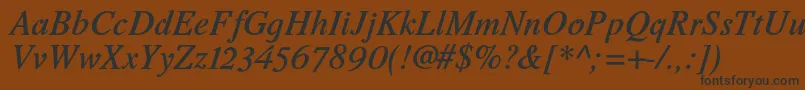 RomandeadfstdDemibolditalic Font – Black Fonts on Brown Background