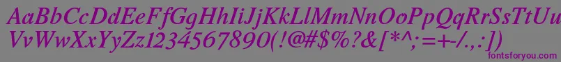 RomandeadfstdDemibolditalic Font – Purple Fonts on Gray Background