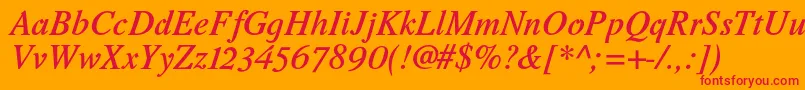 フォントRomandeadfstdDemibolditalic – オレンジの背景に赤い文字