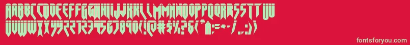フォントopusmagnuslaser – 赤い背景に緑の文字