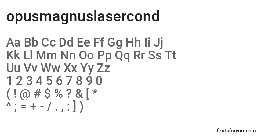 Opusmagnuslasercond (136182)-fontti – aakkoset, numerot, erikoismerkit