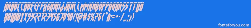 フォントopusmagnuslasercondital – ピンクの文字、青い背景