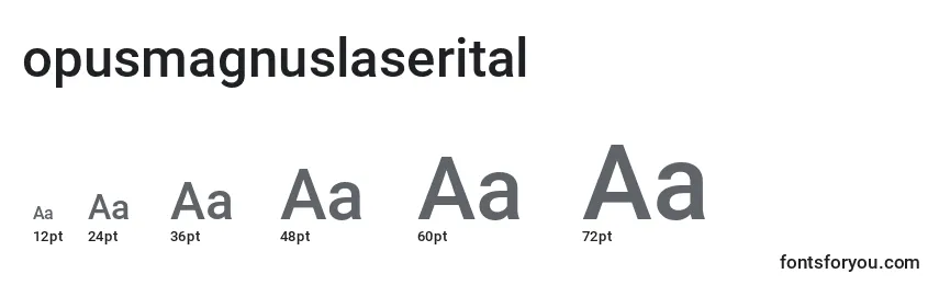 Размеры шрифта Opusmagnuslaserital (136184)